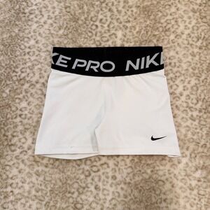 Nike Pro Dri-Fit White Compression Shorts Womens Size XS Athletic Gym Vibe